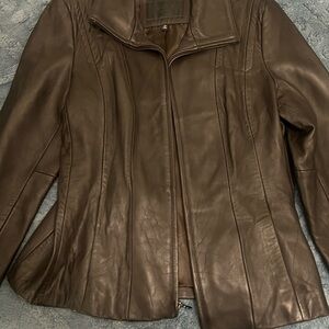 Avanti Dark Brown Leather Jacket - Size Large
